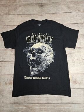 Blackcraft Cult Skull Dignified Cremation Services Gothic Graphic Tee Shirt